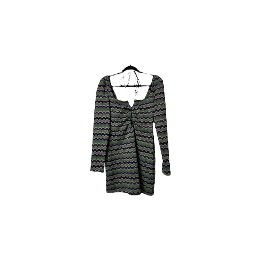 NWT! Zara Tie Front Metallic Geometric Dress